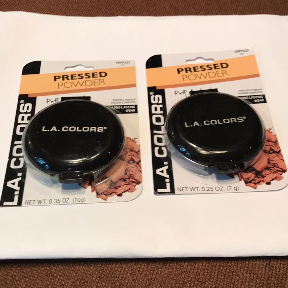 NEW 2 L.A. colors pressed powder. Color tan with puff applicator included.